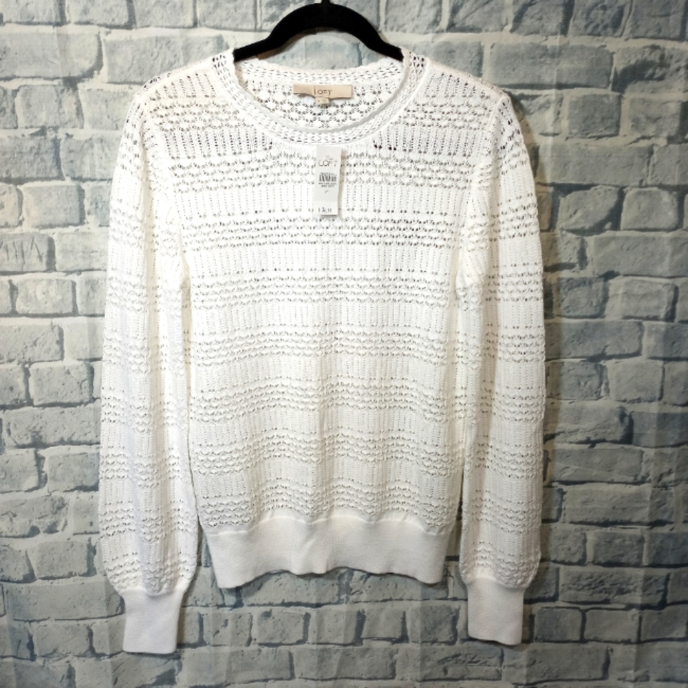 Open Knit Summer Sweater M, 100% Cotton, by Loft